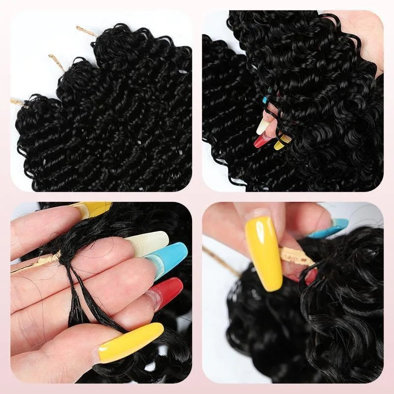 Knotless Pre-Separated Crochet Hair Extensions Human Hair Deep Wave Feather Crochet Braid Human Hair Extensions 60g/pack