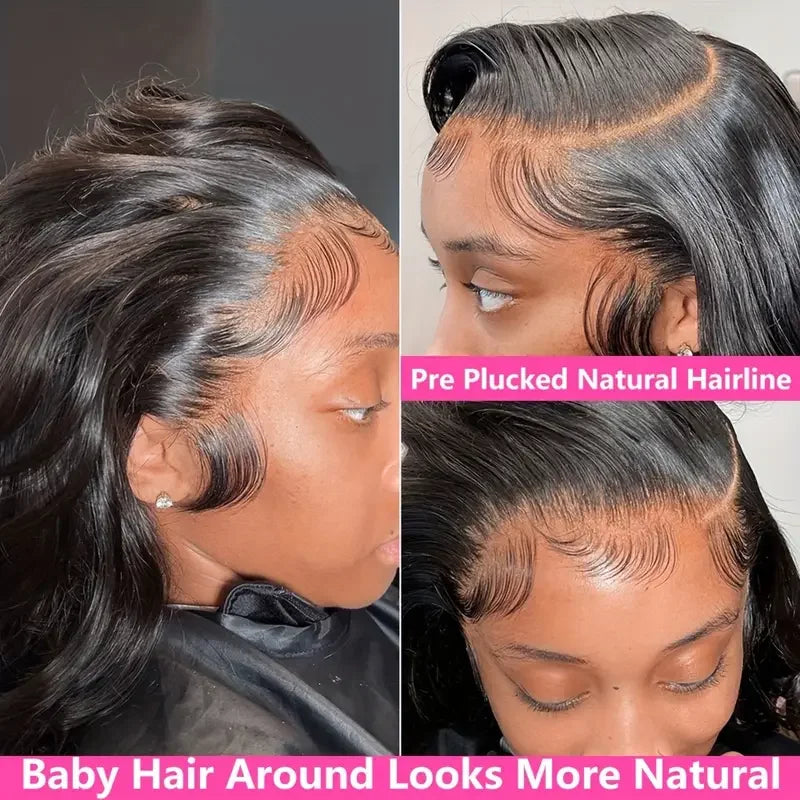 Body Wave Lace Front Wigs Human Hair Pre Plucked 180% Density Human Hair Wigs for Black Women 13x6 transparent Lace Frontal Wigs