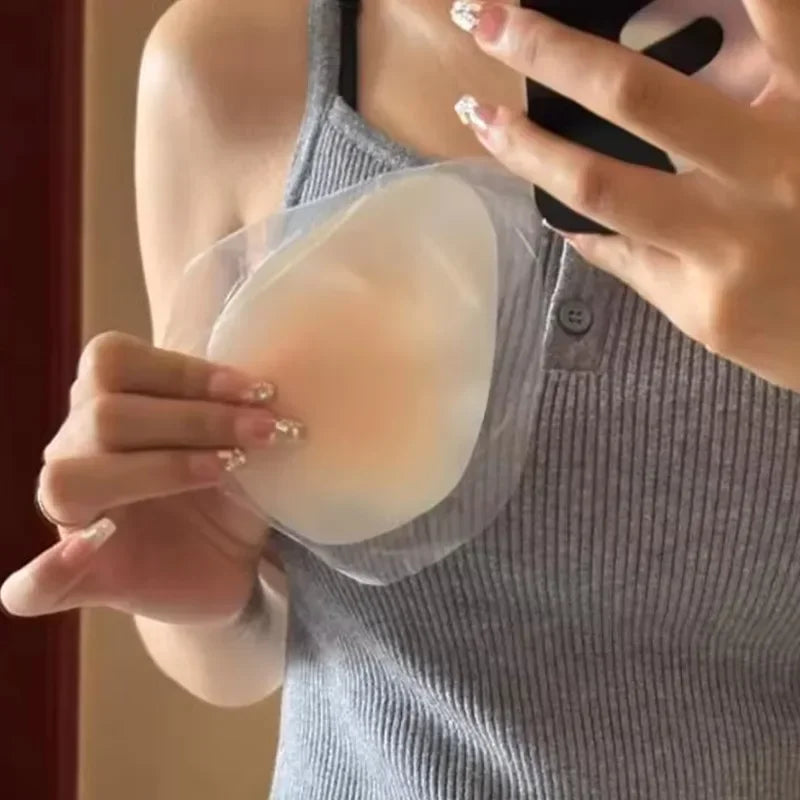 2pcsNo Glue Sticky Nipple Cover Plunge Droplet Invisible Bra Ultra Thin Seamless Silicone Nubra StickersLiftingBreastPadsPasties