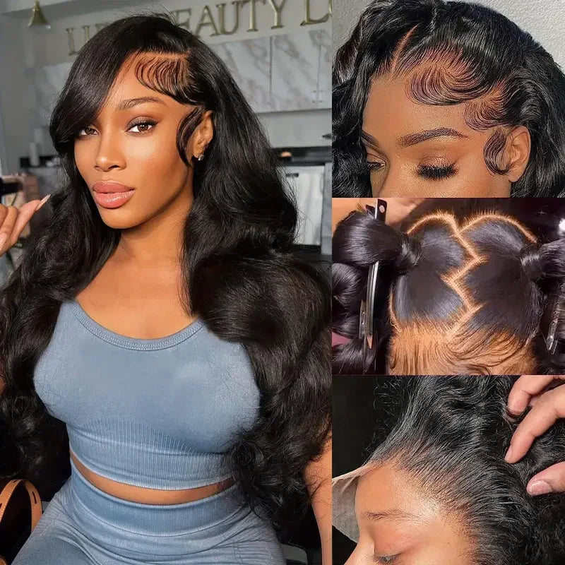 Body Wave Lace Front Wigs Human Hair Pre Plucked 180% Density Human Hair Wigs for Black Women 13x6 transparent Lace Frontal Wigs