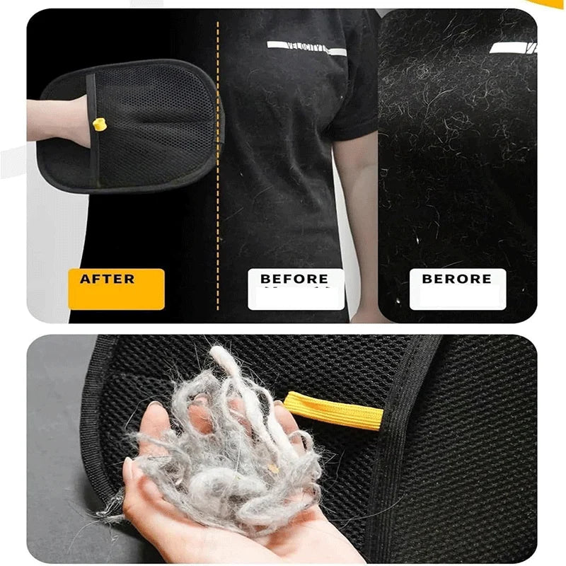Pet Grooming Gloves Reusable Hair Removal Tool Cat Hair Removal Brush Double-Sided Removing Hair Comb for Sofa Clothes Cleaning