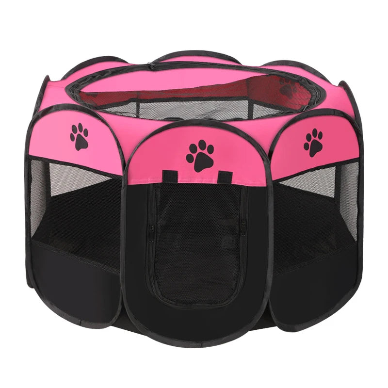 Portable Foldable Pet Tent Kennel Octagonal Pet Tent Foldable Portable Oxford Cloth Cat and Dog Nest Home Furnishings