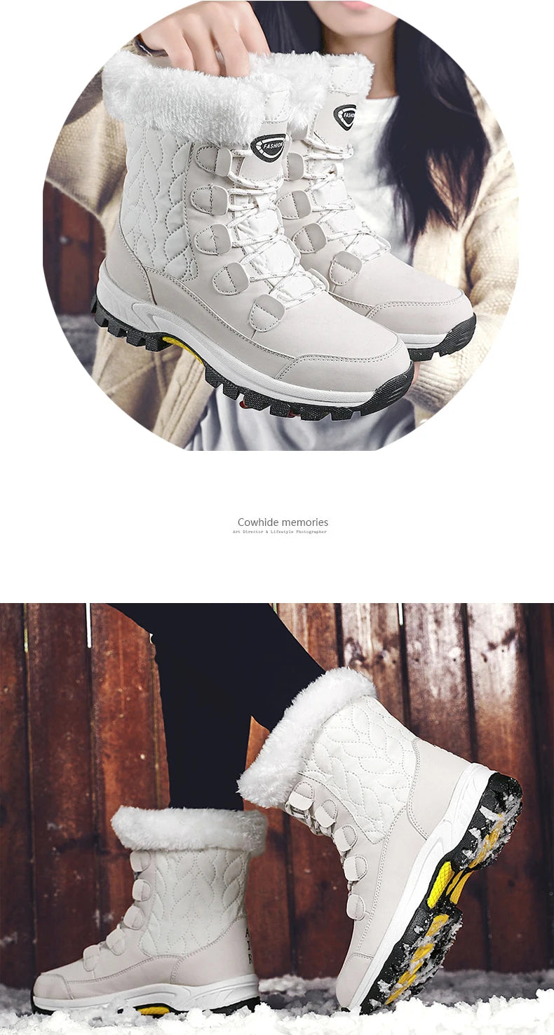 Women Classic Snow Boots Winter Warm Shoes Handmade Platform Shoes Womens Boots Ankle  Size 43 Booties