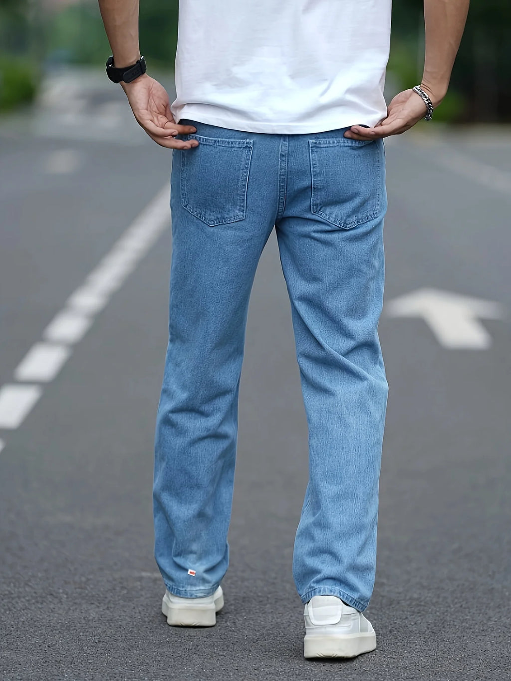 Men's straight-leg jeans, loose wide-leg jeans, cargo hip-hop jeans, stylish versatile long pants