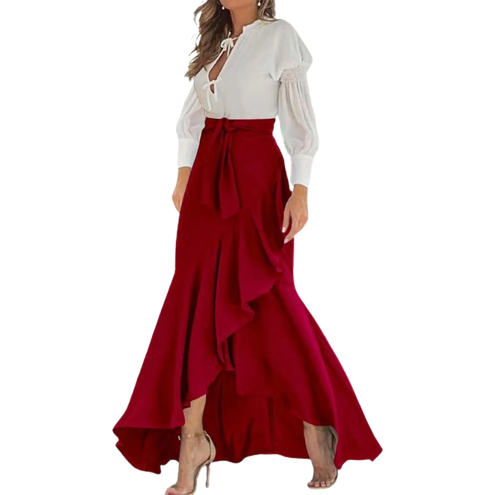 Dresses For Women 2025 Wedding Guest Waistband Lace Wrapped Hip Fishtail Skirt High Waist Sexy Irregular Vestido Mujer Elegante