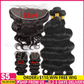 Peruvian Human Hair Bundles With Closure Body Wave Raw 3 4 Bundles With 4x4 5x5 HD Lace Closure Virgin Weave With 13x4 Frontal