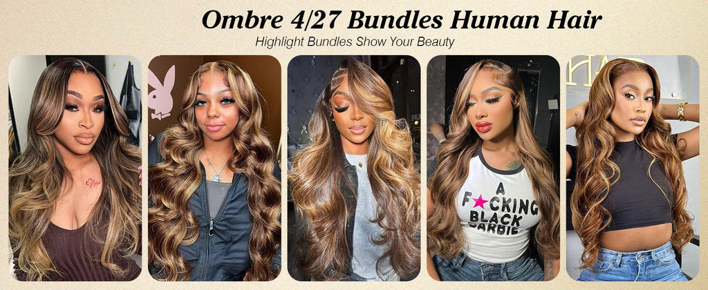 14A Highlight Ombre Body Wave Bundles Human Hair 100% Unprocessed Brazilian Colored 1 3 4 Pcs Raw Hair Bundles Weave Extensions