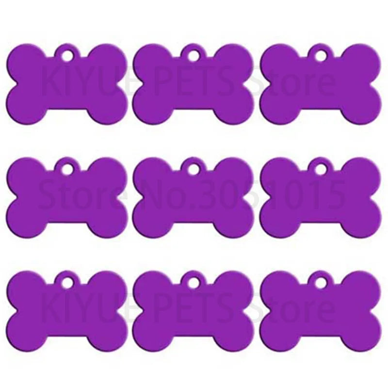 20Pcs Dog ID Tag Personalized Pet Engraved Pet ID Name Number For Puppy Dog Customized Tag Collar Pendant Bone Pet Accessories