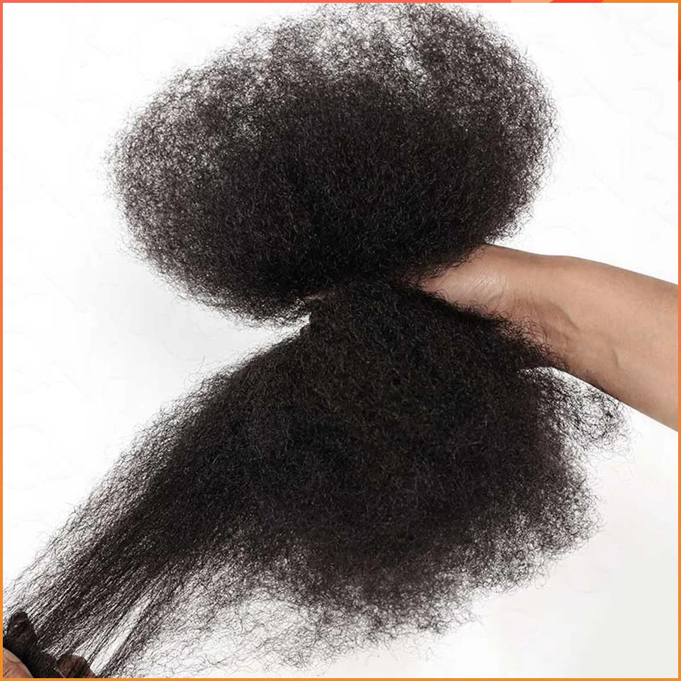 Afro Kinky Bulk Human Hair Extensions QVR US Local Shipping Natural Black/Brown Lightweight For Braiding Styling Everyday Wear