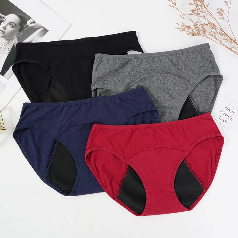 Menstrual Panties Physiological Pants Women Underwear Period Cotton Absorb Water Quick-dry Briefs Female Lingerie Plus Size