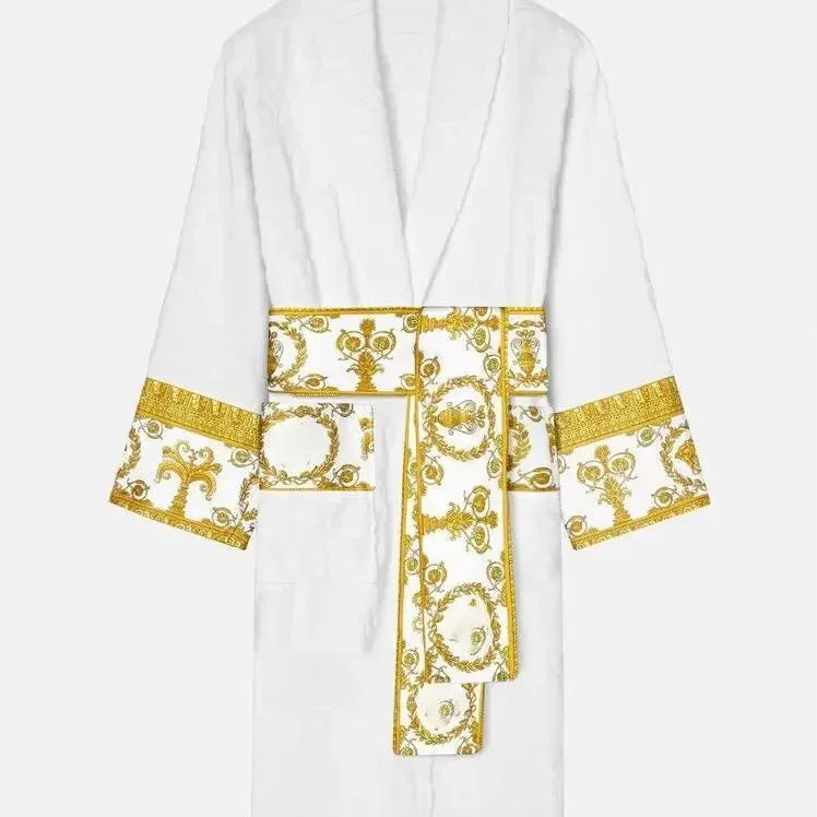 Fashion Autumn Winter Couple Robes - Long Sleeve Adult Bathrobe with Sashes Pockets, Men Women Homewear Pajamas