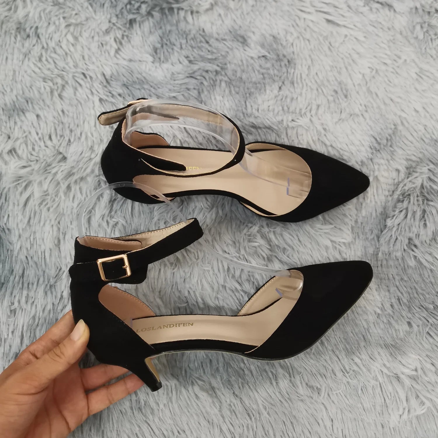 Women Sandals Summer Ladies Bridal Suede 5cm Thick Heel Pumps Wedding Party Shoe Newest Woman Open Toe Sexy Ankle Straps Sandal