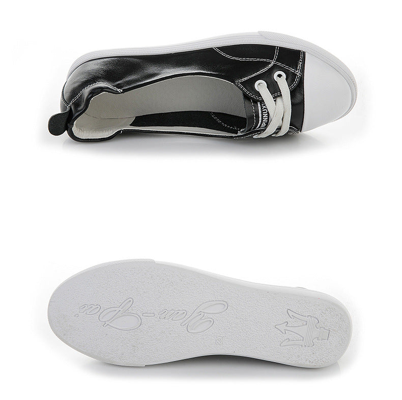 Shallow Mouth Leather Small White Shoes Women's 2026  Flat Shoes Casual Shoes Women Driving Pregnant Women Student Skate Shoes