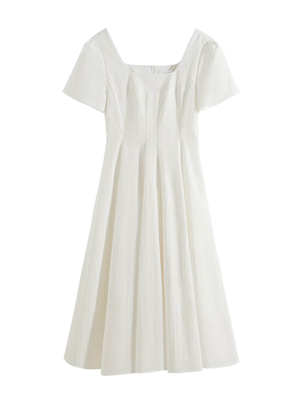 FSLE Gentle Temperament High Waist Short Sleeve Square Collar A-line Dress Female Summer 2025 New Arrival Long Dress 25FS12104