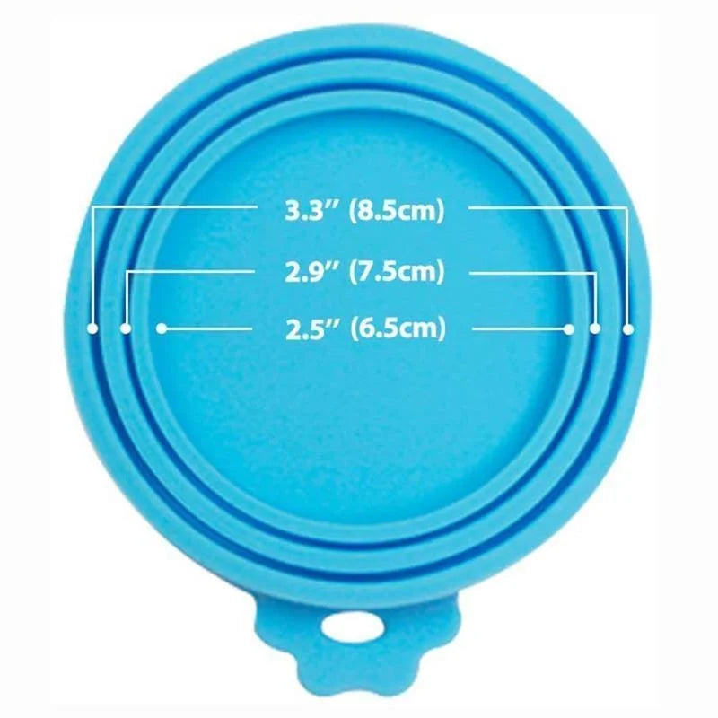 Reusable 3 In 1 Pet Food Can Silicone Cover Dogs Cats Storage Tin Cap Lid Seal Cover Pet Supplies For 8.5cm/7.5cm/6.5cm