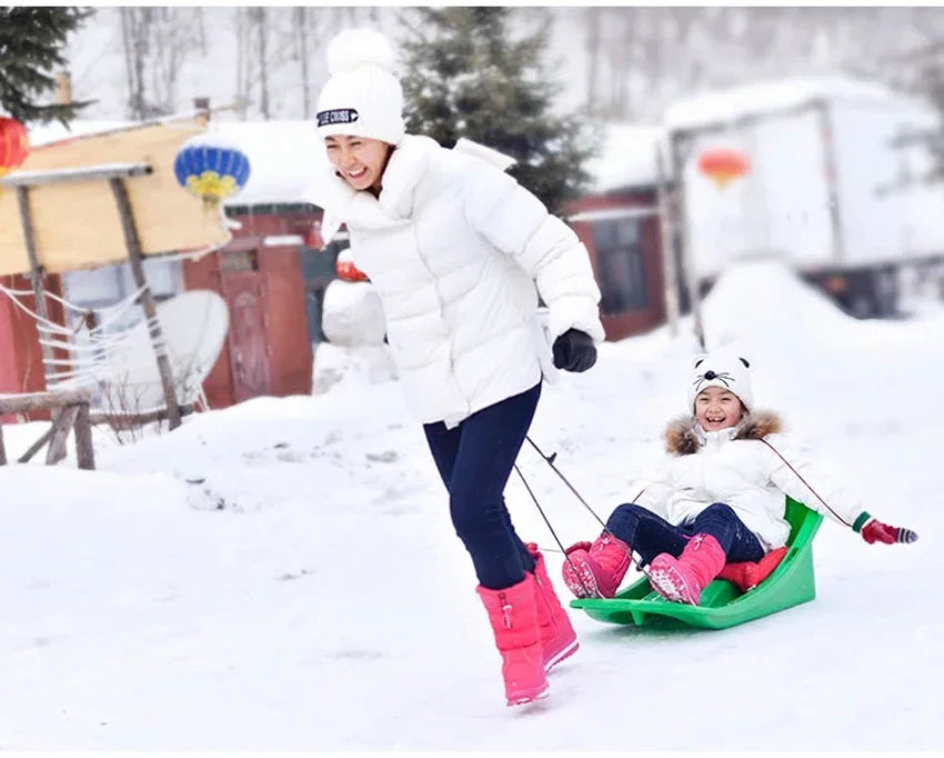 White Women Boots Winter Shoes Warm Plush Mid-calf Boots Waterproof Rubber Non-slip Platform Snow Boots Female Plus Size 42