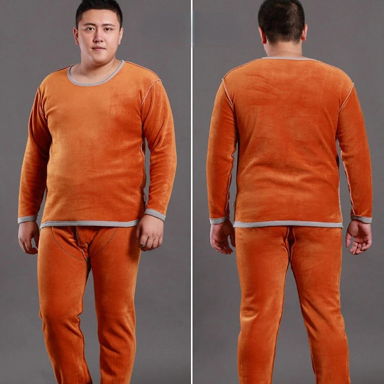 Winter Thermal Underwear Suit Man 6XL Size Fleece keep warm Men Long Johns Loose Elasticity Homewear Nightwear