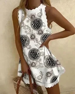 Women Summer Dress Loose Solid Sleeveless Party Mini Dresses For Women Elegant Loose Beach Party Female Dress Vestidos 2023