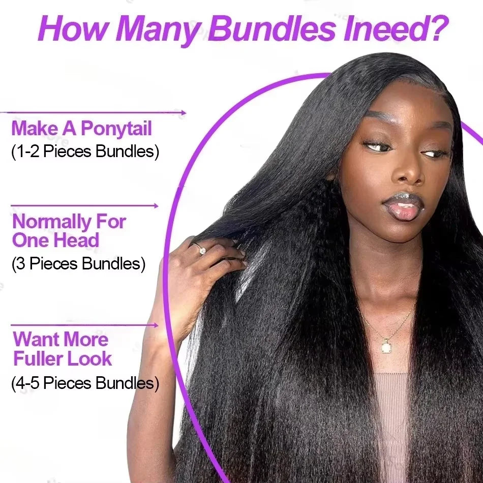 Kinky Straight Human Hair Bundles 30 inch Brazilian Hair Weave Bundles Sew In Remy Hair Extensions 3 4 Bundles Virgin Hair Weft