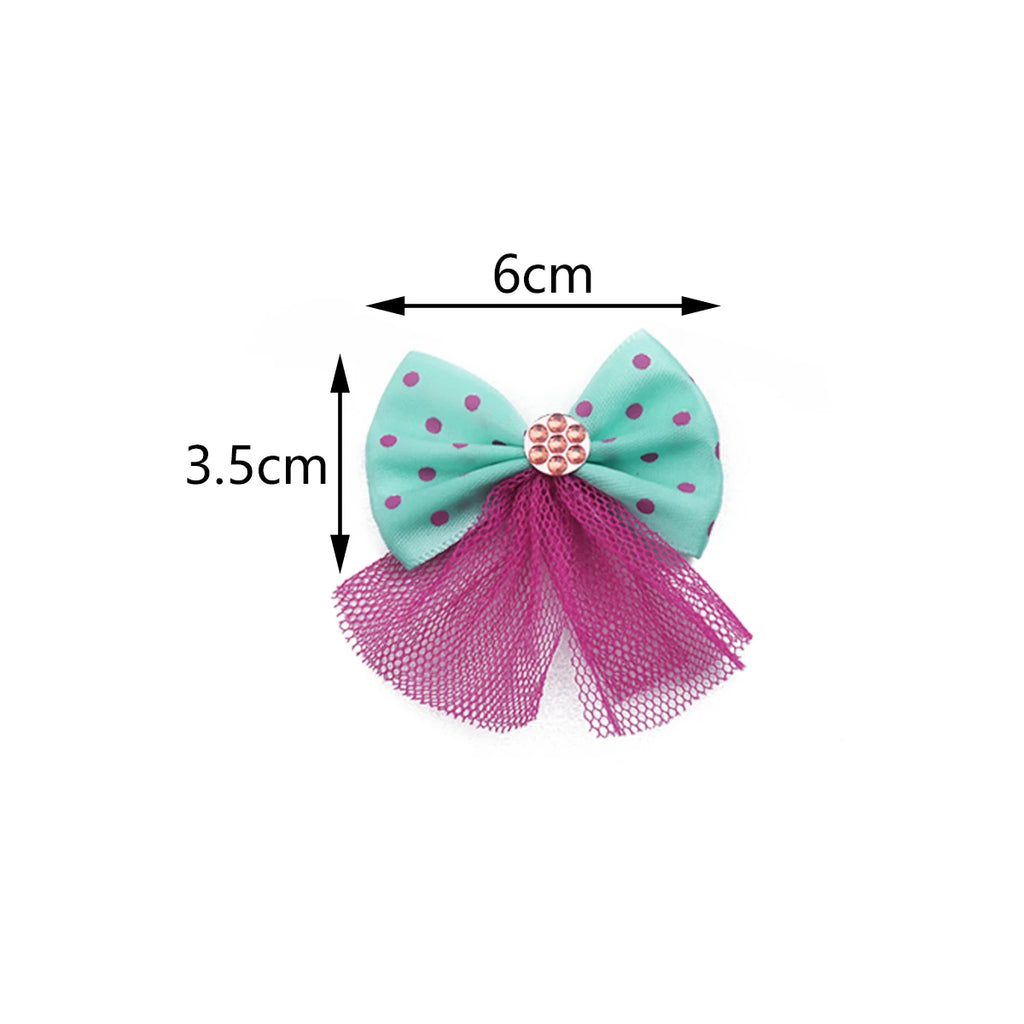 10PCS Dog Bow Dog Hair Accessories Handmade No Clip, No Rubber Band Pet Clothing Decoration Bows For Dogs Cats Pet Accessories
