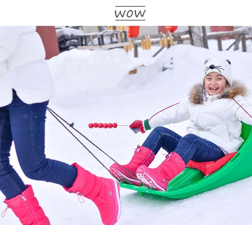 White Women Boots Winter Shoes Warm Plush Mid-calf Boots Waterproof Rubber Non-slip Platform Snow Boots Female Plus Size 42