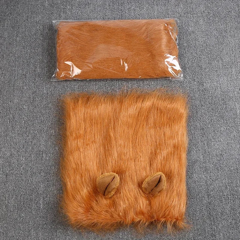 Cute Pet Dog Cosplay Clothes Lion Mane For Dog Costumes Realistic Lion Wig For Medium to Large Dogs With Ear Pet Accessories