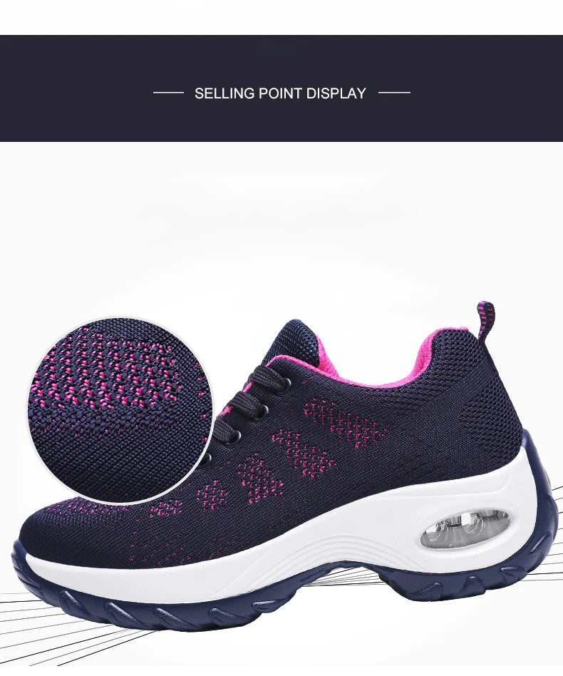 2025 Women's Fashion New Product: Sports Walking Shoes Breathable and Lightweight Casual Walking Platform Shoes Calzados Mujeres
