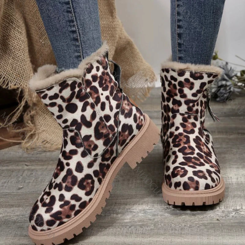 2026 Warm Plush Boots Women Winter Shoes Chelsea Suede Platform Casual Women Ankle Boots Round Toe Fur Botas Feminina Brown