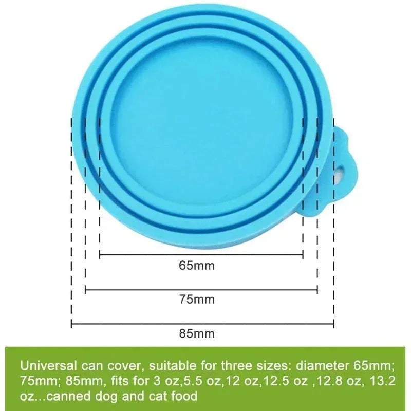 Reusable 3 In 1 Pet Food Can Silicone Cover Dogs Cats Storage Tin Cap Lid Seal Cover Pet Supplies For 8.5cm/7.5cm/6.5cm