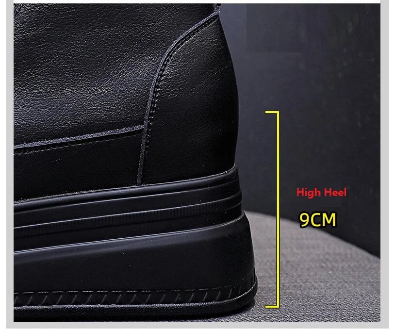Women High Top Sneakers Platform Breathable Genuine Leather Shoes Spring Lady Wedges Casual Shoes For Woman Sports Dad Shoes 9CM
