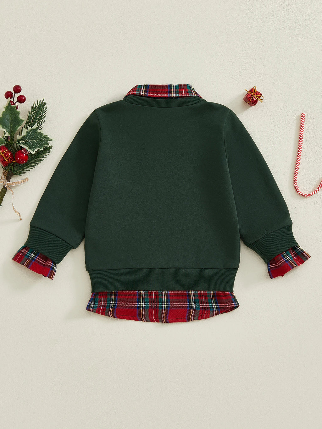 Lioraitiin Kids Boys Girls Sweatshirt Long Sleeve Embroidery Letters Patchwork Hoodie Pullover Christmas Costume Tops