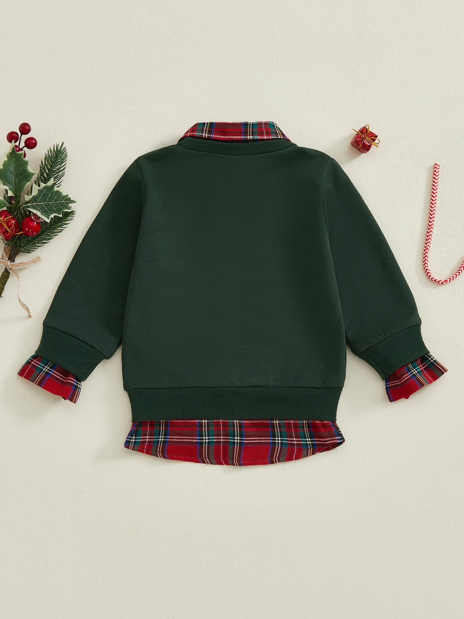 Lioraitiin Kids Boys Girls Sweatshirt Long Sleeve Embroidery Letters Patchwork Hoodie Pullover Christmas Costume Tops
