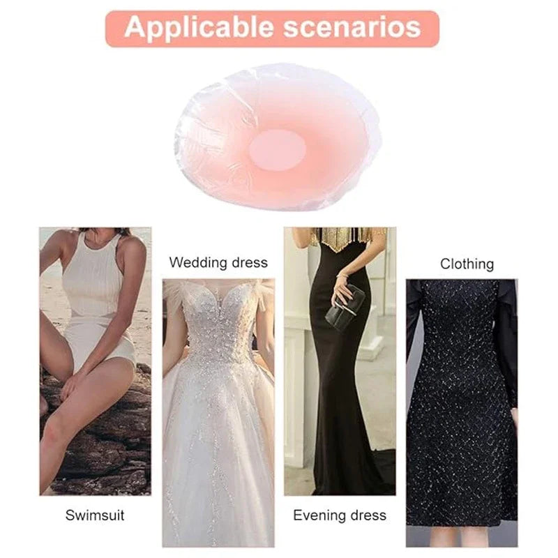 Reusable Silicone Pasties - Seamless Nipple Covers for Women, Invisible Under Clothing, No-Slip Petals nipple cover women