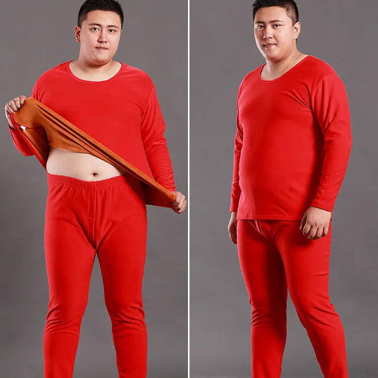 Winter Thermal Underwear Suit Man 6XL Size Fleece keep warm Men Long Johns Loose Elasticity Homewear Nightwear