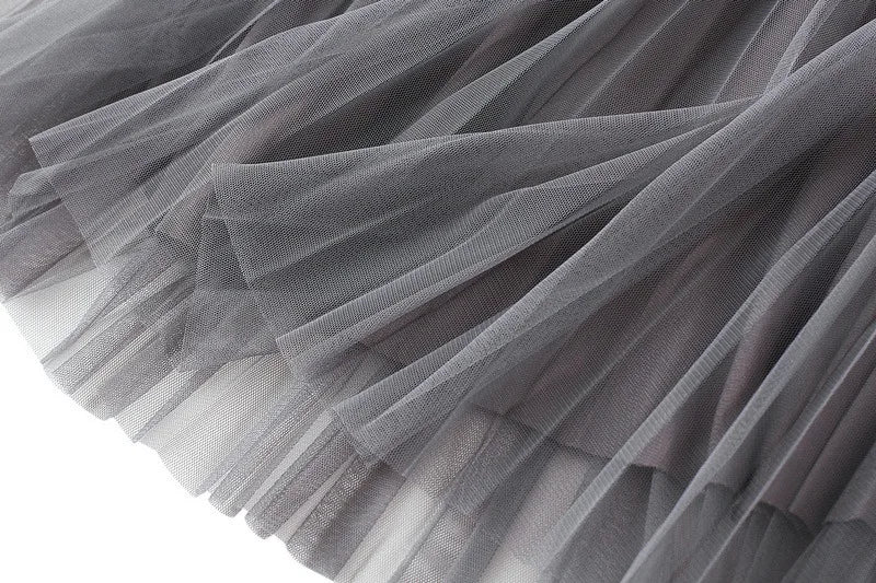 Luxury Velvet Pleated Skirts For Women 2024 Summer Fashion Women's High Waist Mesh Midi Skirt Female Elegant  Solid A-Line Skirt