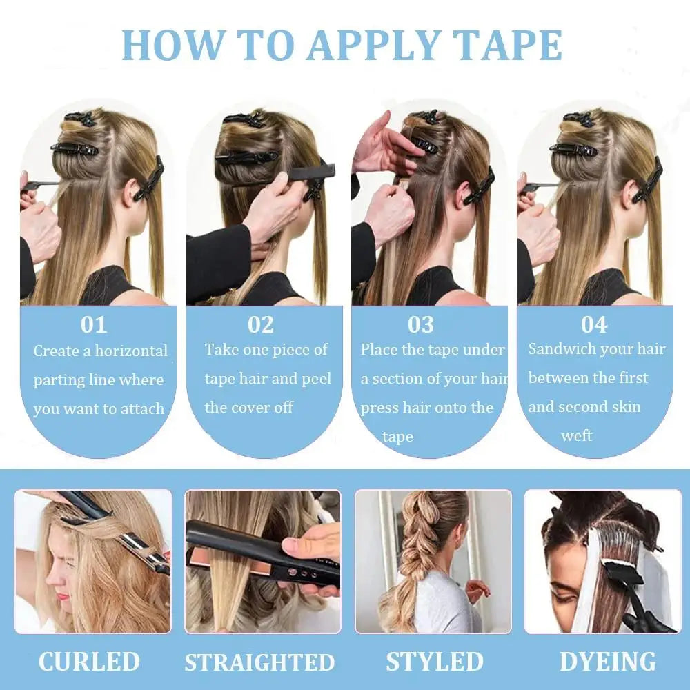 Reba Mini Tape In Human Hair Extensions Straight Human Hair European Remy Tape Adhensive Real Thick Human Hair Extensions 20pcs
