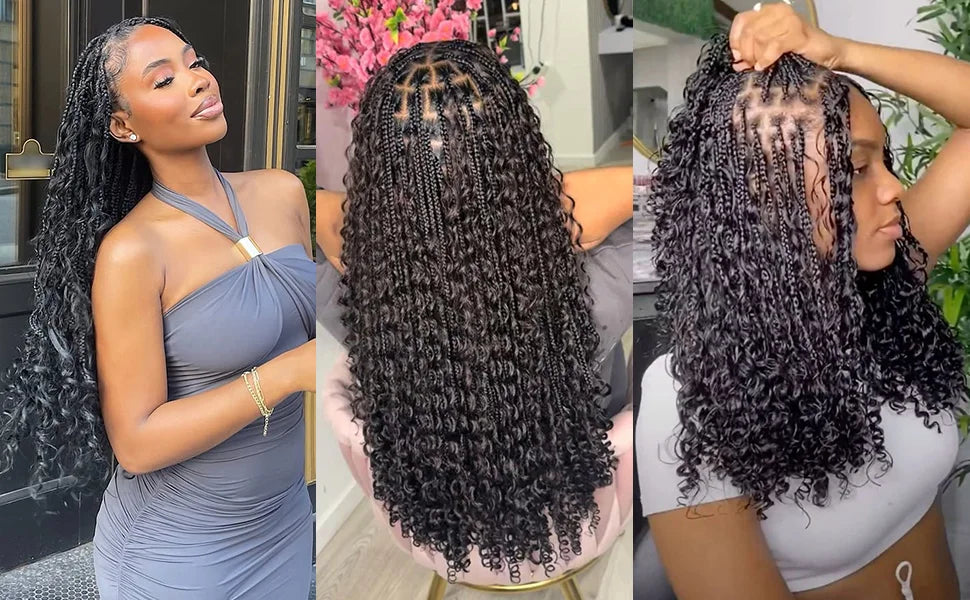 Lemoda Burmese Curly Bulk Human Hair Extension With Spail Ends Boho Braiding No Weft Bundles Virgin Hair 15A 1/2/3/4 PCS 12-32in