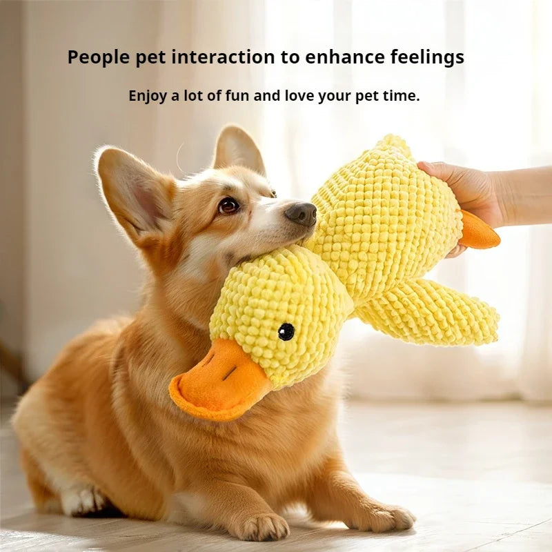 Duck Shape Dog Toy Quacking Plush Pet Toy For Small Large Dog Durable Puppy Molar Chew Toy Fun Interactive Plaything Dog Supplie