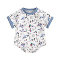 2024-04-01 Lioraitiin 0-18M Summer Baby Boy Romper Short Sleeve Crew Neck Duck Print Jumpsuit Clothes Casual Daily