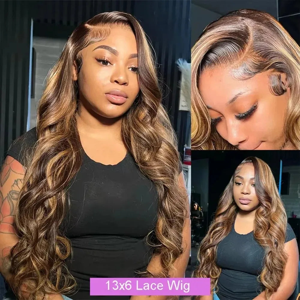 40 lnch Highlight Wig Human Hair P427 Honey Blonde 13x4 Lace Front Human Hair Wigs Body Wave Lace Frontal Wig For Black Women