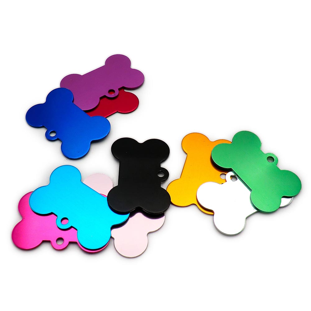 20Pcs Dog ID Tag Personalized Pet Engraved Pet ID Name Number For Puppy Dog Customized Tag Collar Pendant Bone Pet Accessories