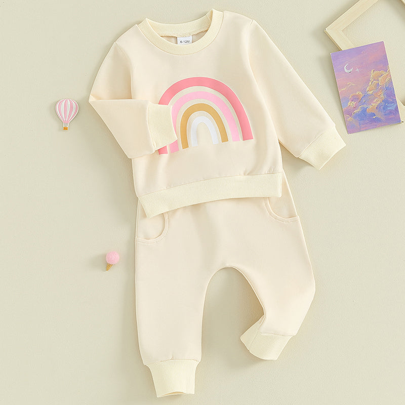2023-09-04 Lioraitiin 3M-3Y Baby Girls Boys Clothes Oversize Sweater & Long Pants Infant Toddler Fall Winter Rainbow Outfits