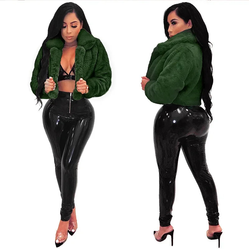 Thick Faux Fur Jacket Women Autumn Winter Maxi Short Coat Warm Luxury Fur Black Parkas Bontjas Pink Furry Shaggy Outerwear