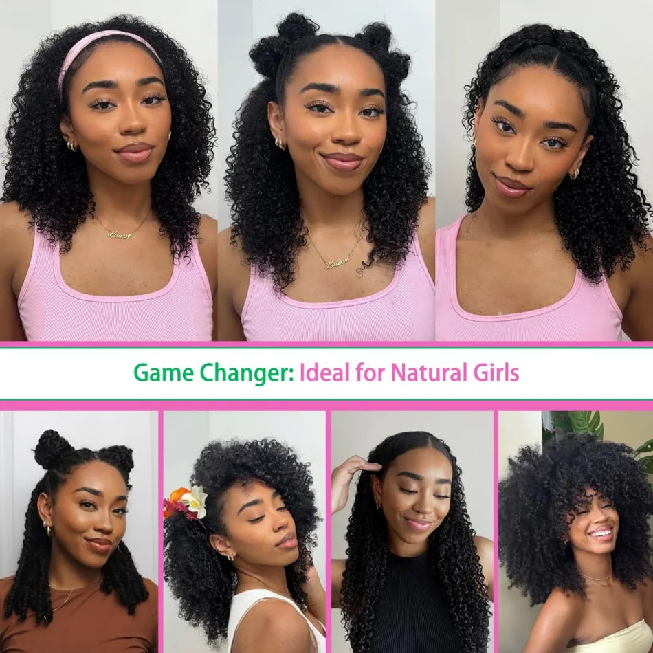 Kinky Curly Crochet Human Hair Wigs 120G Feather Miracle Knots Knotless Invisible Pre Looped Burmese Curly Deep Wave Extensions