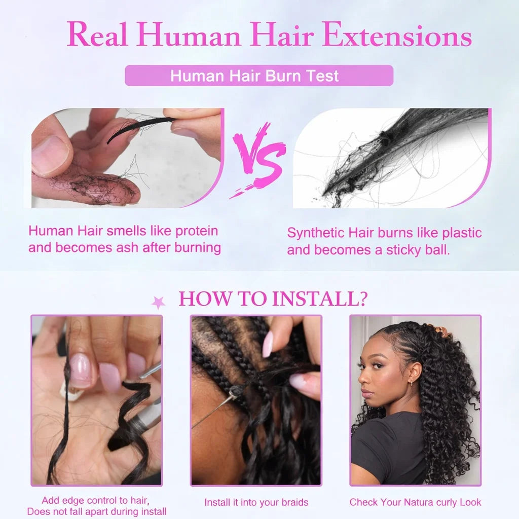 Deep Wave Crochet Hair Extensions Honey Blonde Color Knotless Pre-Separated Human Hair Deep Curly Feather Crochet Braid Hair