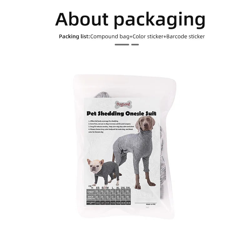 XS-3XL Pet Dog Clothes Winter Jumpsuit Undergarment Female Male Dog Home Loss Hair Proof Clothing Post-Surgical Recovery Clothes