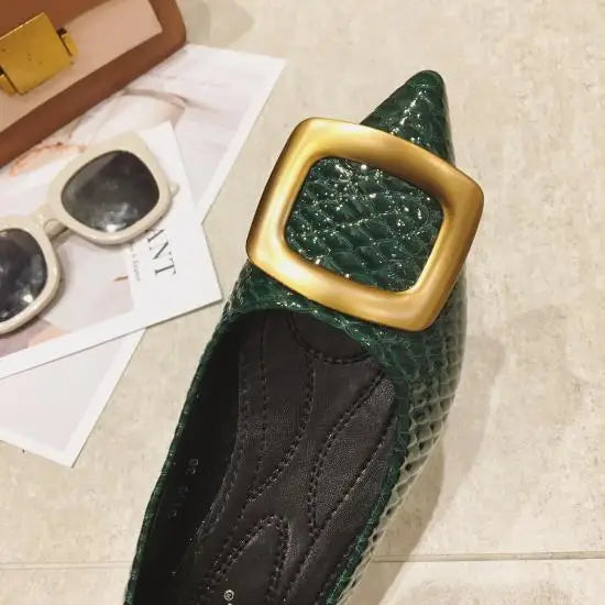 Flat Shoes Women Snakeskin Pointed Women Flats Large Size 44 45 46 Zapatillas Mujer Spring Summer Casual Shoes Small Size 32 33