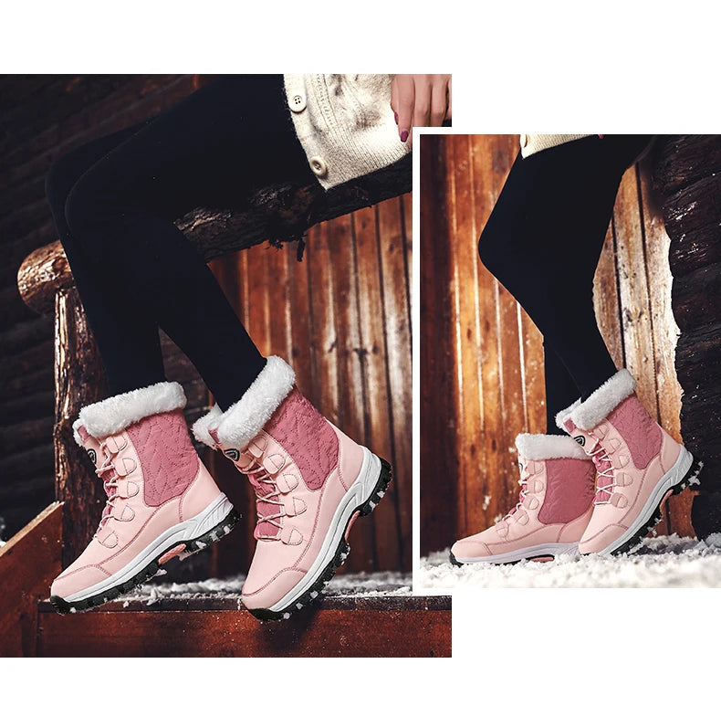 Women Classic Snow Boots Winter Warm Shoes Handmade Platform Shoes Womens Boots Ankle  Size 43 Booties