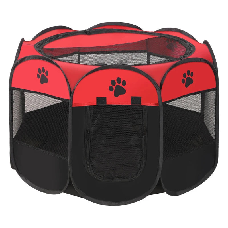 Portable Foldable Pet Tent Kennel Octagonal Pet Tent Foldable Portable Oxford Cloth Cat and Dog Nest Home Furnishings