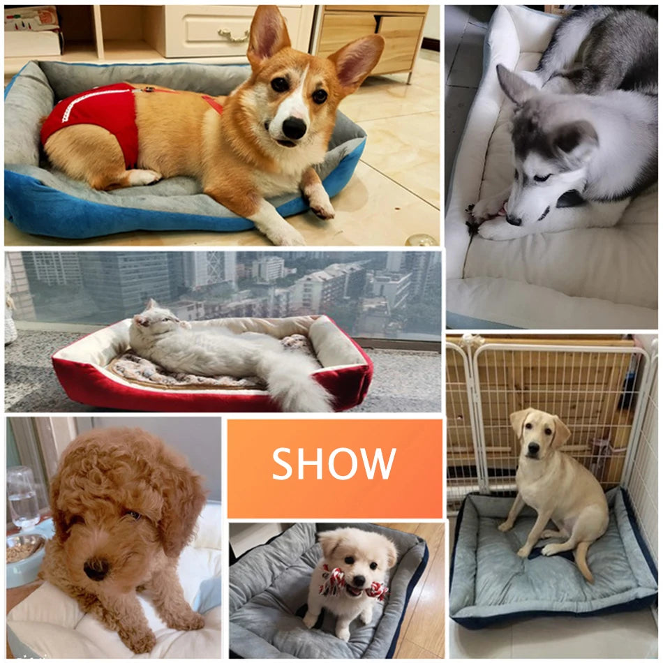 Winter Warm Pet Dog Bed Sofa Mats Pet Products Coussin Dogs Basket Supplies For Large Medium Small House Cat Bed